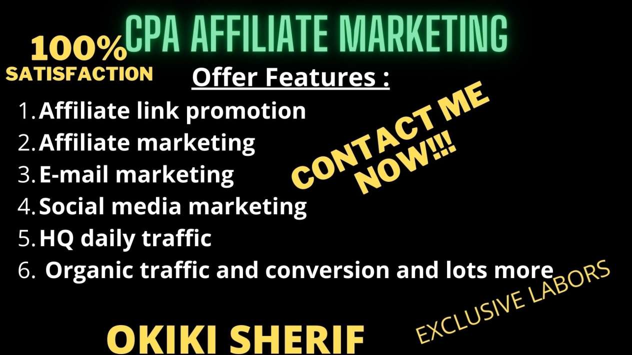 I will do shareasale or webgains affiliate, CPA marketing