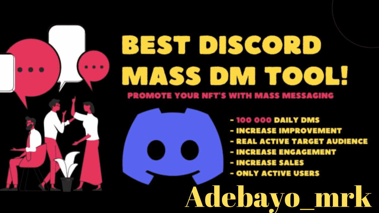 I will create discord mass DM, discord DM, discord