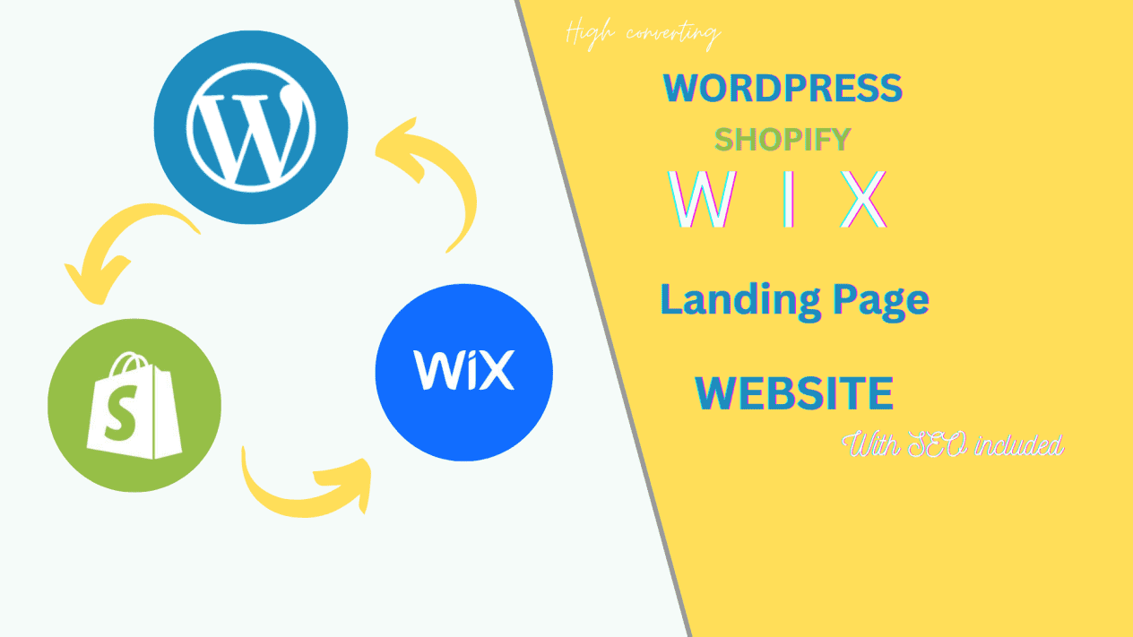 I will build webiste, landing page using shopify, wix, or wordpress