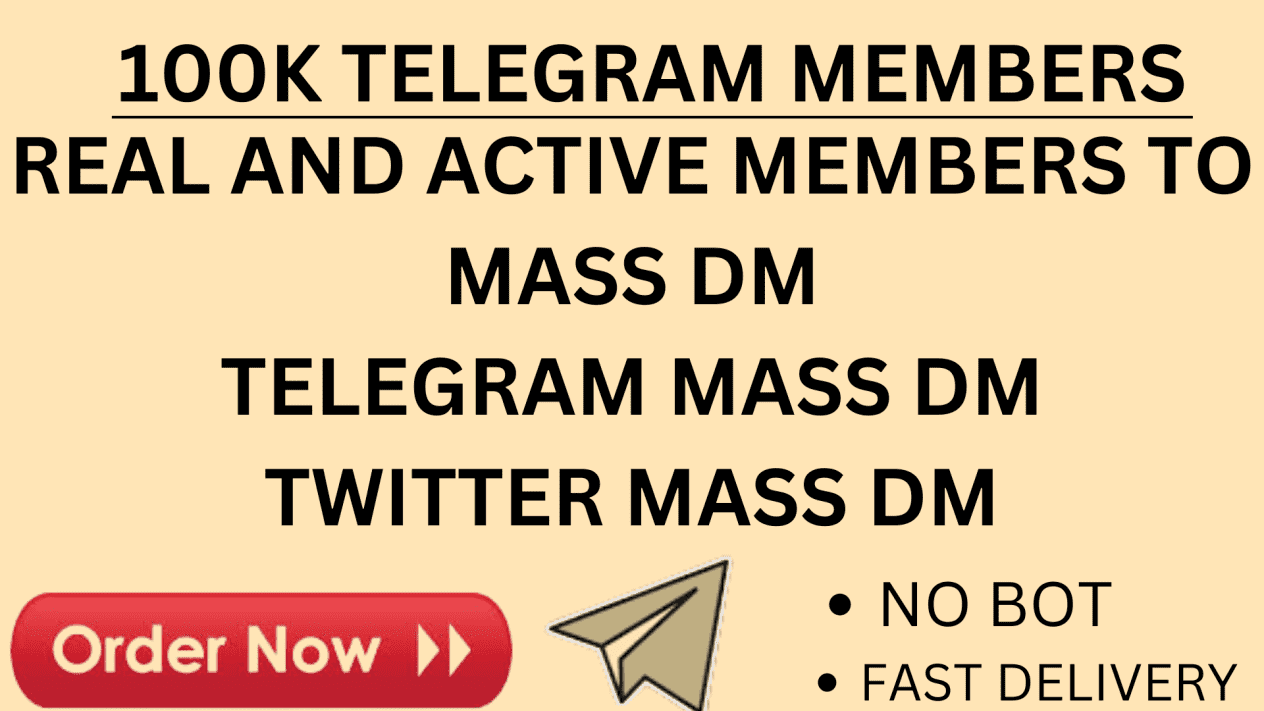 I will do telegram mass dm, twitter mass dm, discord mass dm, instagram mass dm, whatsApp mass dm