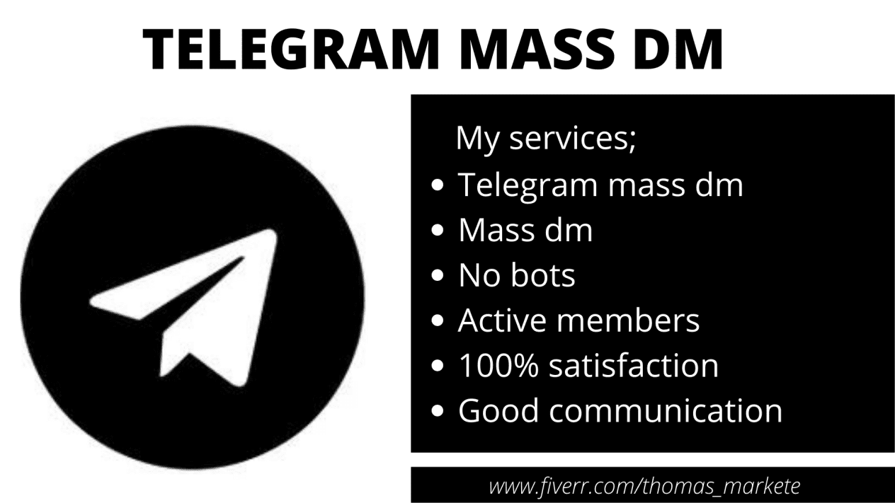 I will discord mass dm, telegram mass dm, mass dm