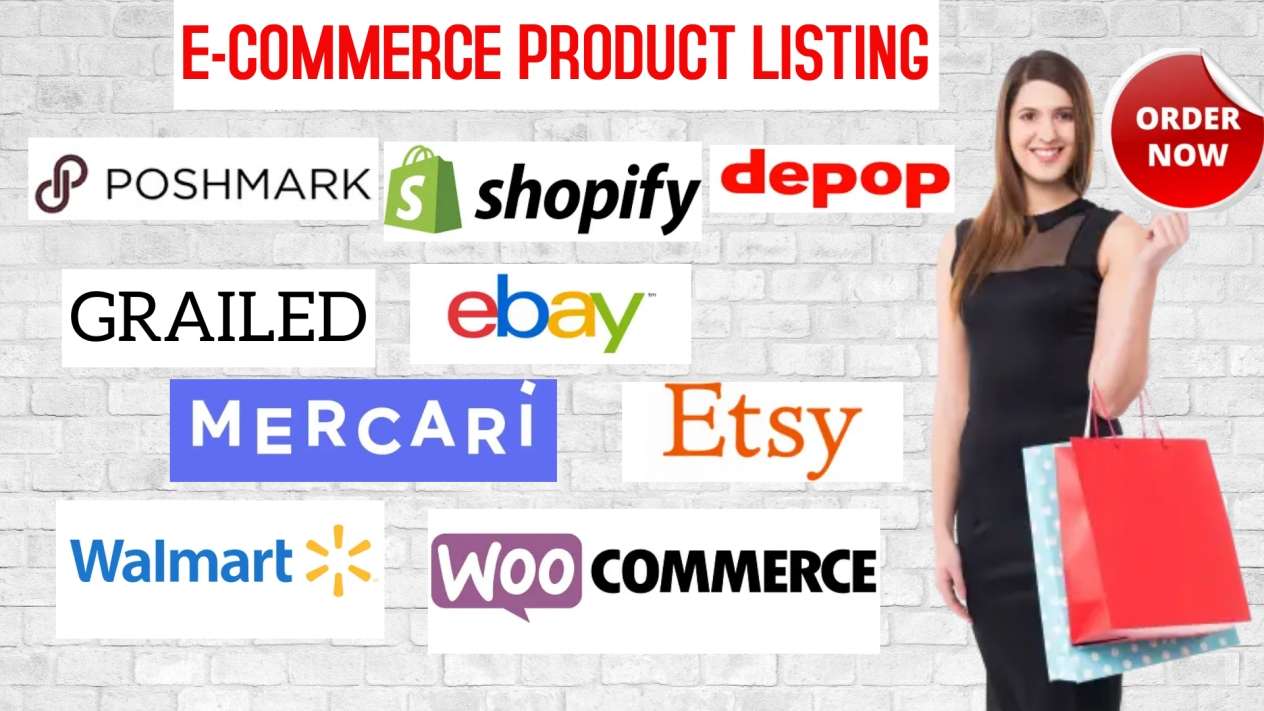 I will product listing on poshmark, shopify, mercari, ebay, depop, etsy other store