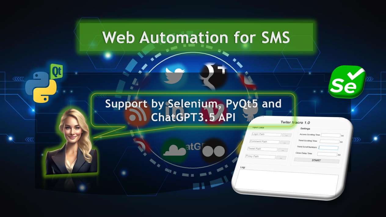 I'll provide Web automation tool using python, selenium, pyQt and ChatGPT 3.5