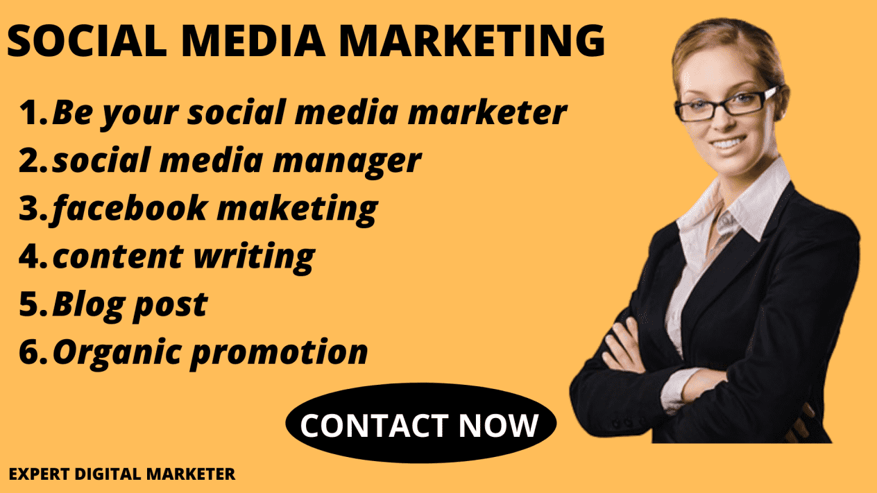 i will be your social media marketer and content manager.