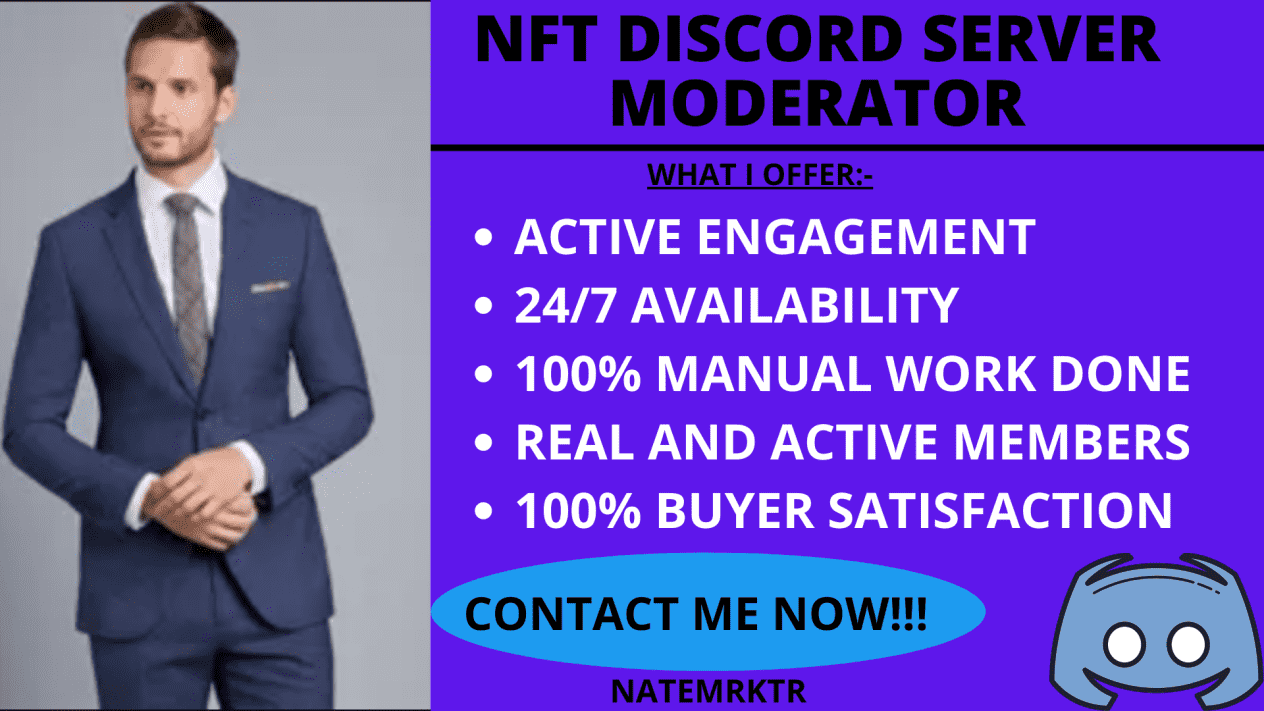 i will be your active nft discord server moderator