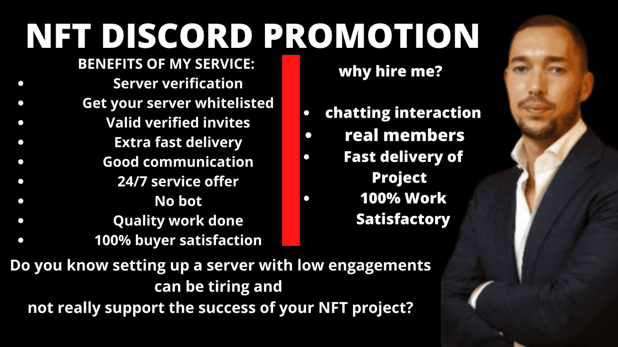 I will nft discord promotion, promotion, discord server
