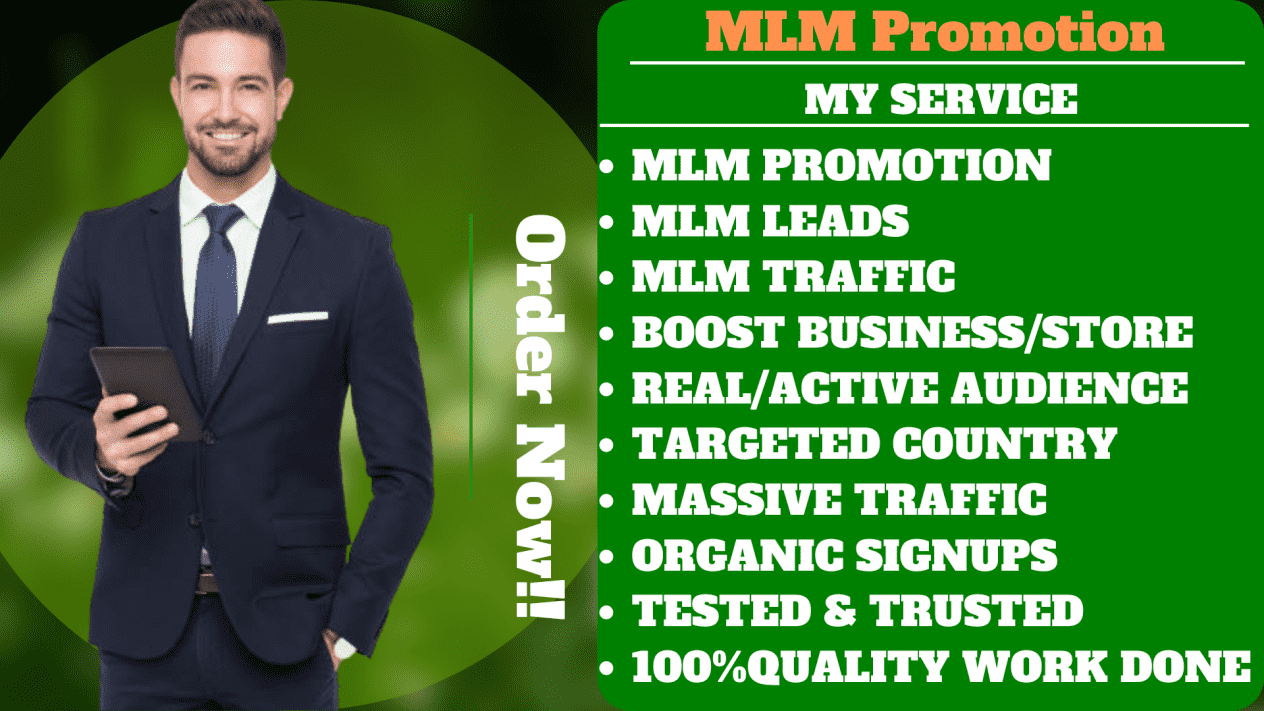 I will do mlm promotion, mlm marketing, mlm leads, mlm traffic