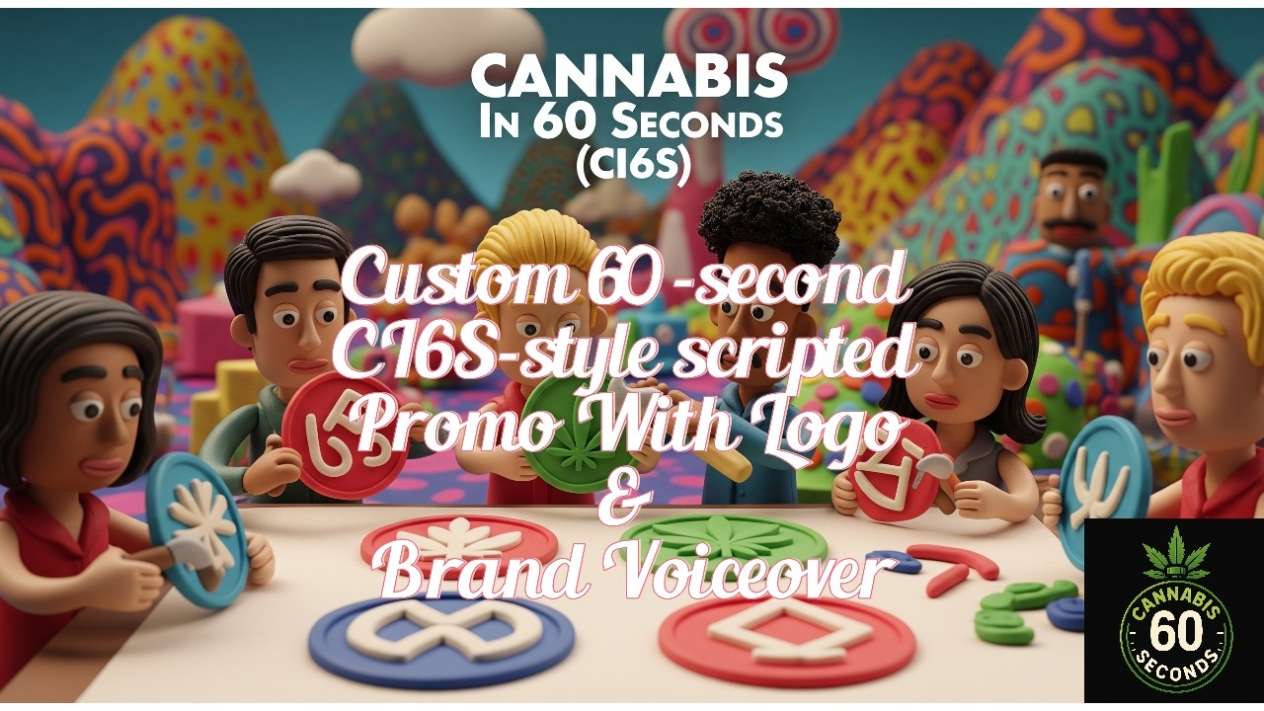 Standard: Custom 60-Second 'Cannabis In 60 Seconds' (CI6S) Style Promo with Logo and Brand Voiceover
