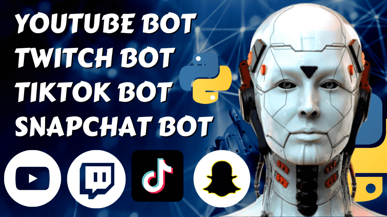 I will develop telegram bot snapchat twitch bot discord bot instagram bot tiktok facebook bot youtube automation bot