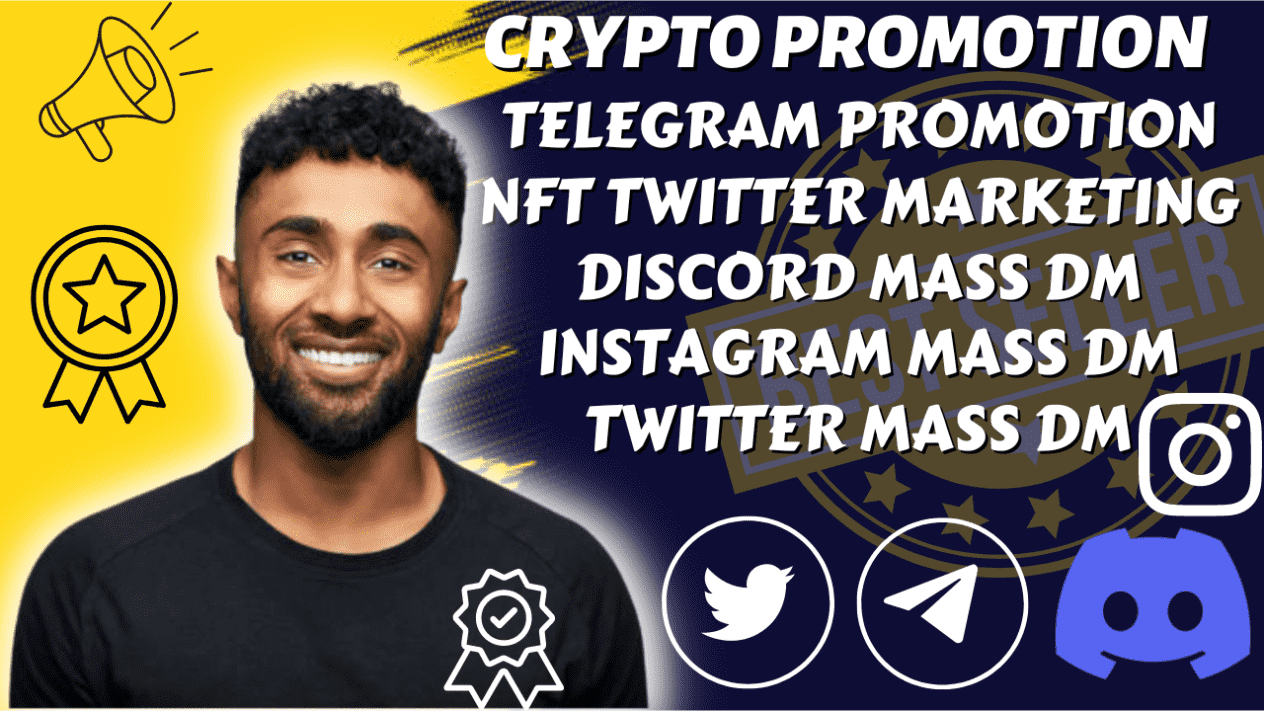 I will do crypto telegram promotion, nft twitter marketing, instagram, discord mass dm