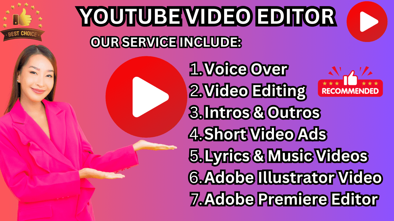 I will be your professional YouTube Video Editor