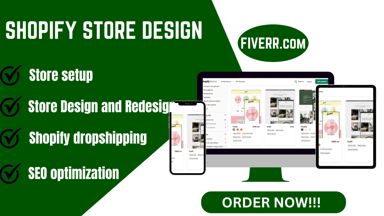 I will design or redesign shopify dropshipping store