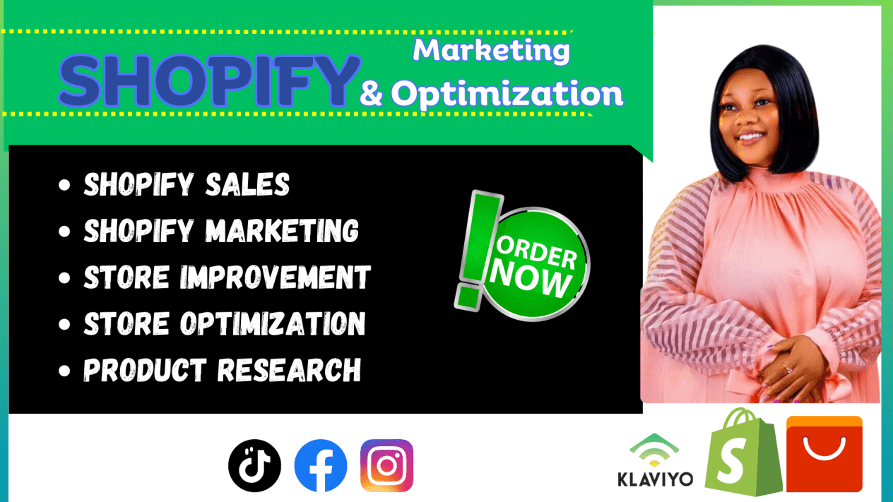 I will do shopify marketing klaviyo email marketing, shopify promotion, facebook ads