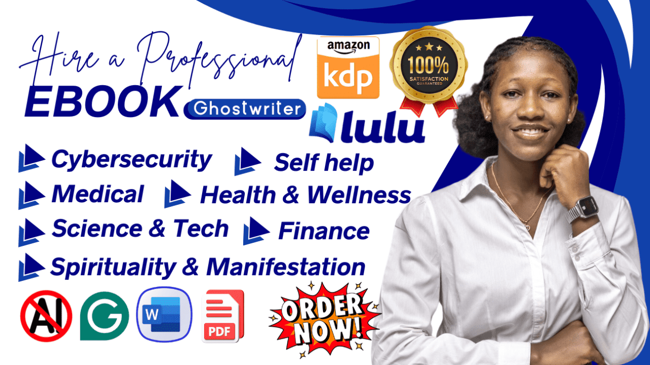 I will do fiction book ghostwriter, romance ghostwriter, self help ebook ghostwriter