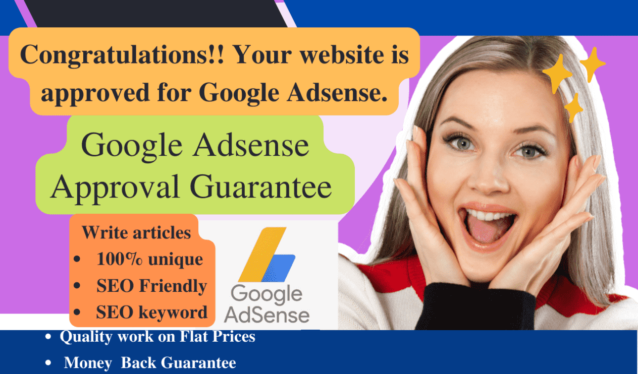 I will write 50 unique, SEO friendly articles for google adsense approval