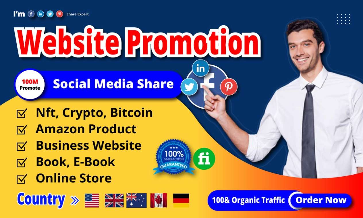 I will promote your website, amazon product, book, blog, crypto, nft, or any link