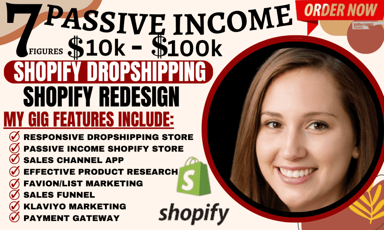I will design shopify dropshipping website, printify printful pod business products