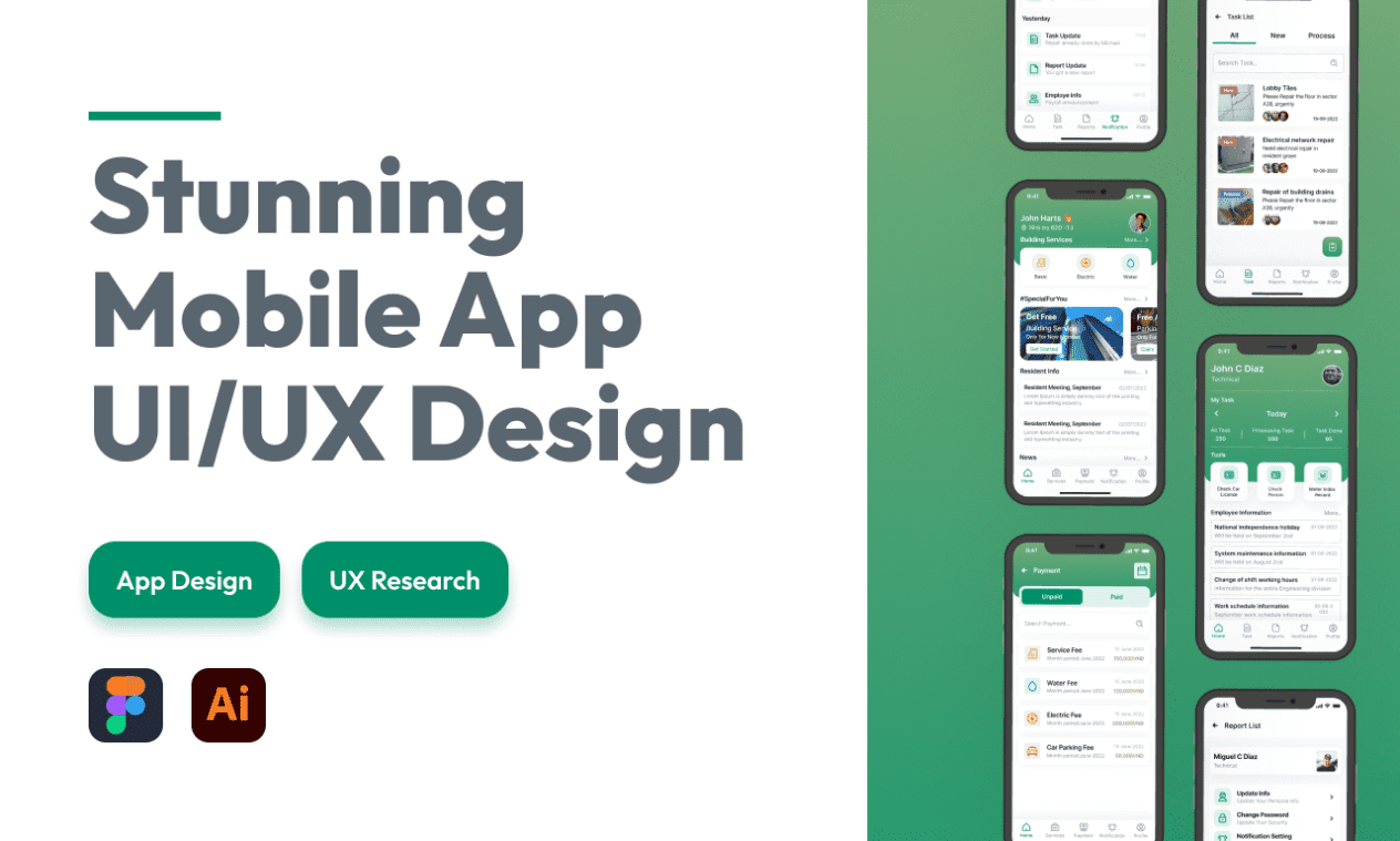 I will design UI UX design for mobile app using figma