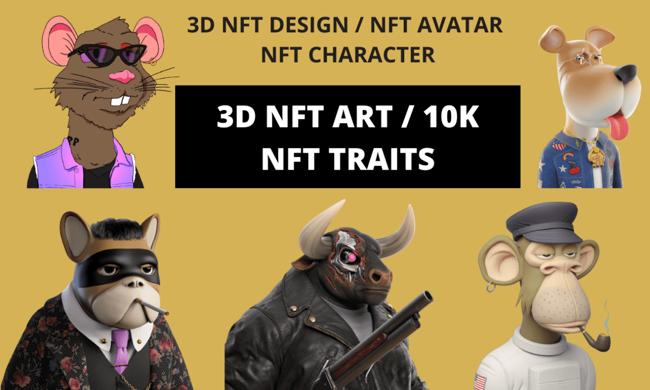 I'll Design Creative 3D NFT Art, NFT Character,3D NFT Avatar