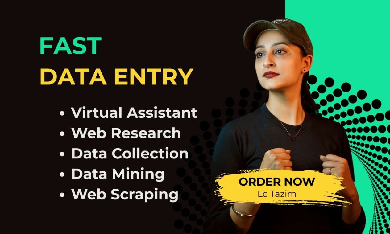 I will be Your Virtual Assistant for Data Entry, Data Mining, Typing, and Web Research
