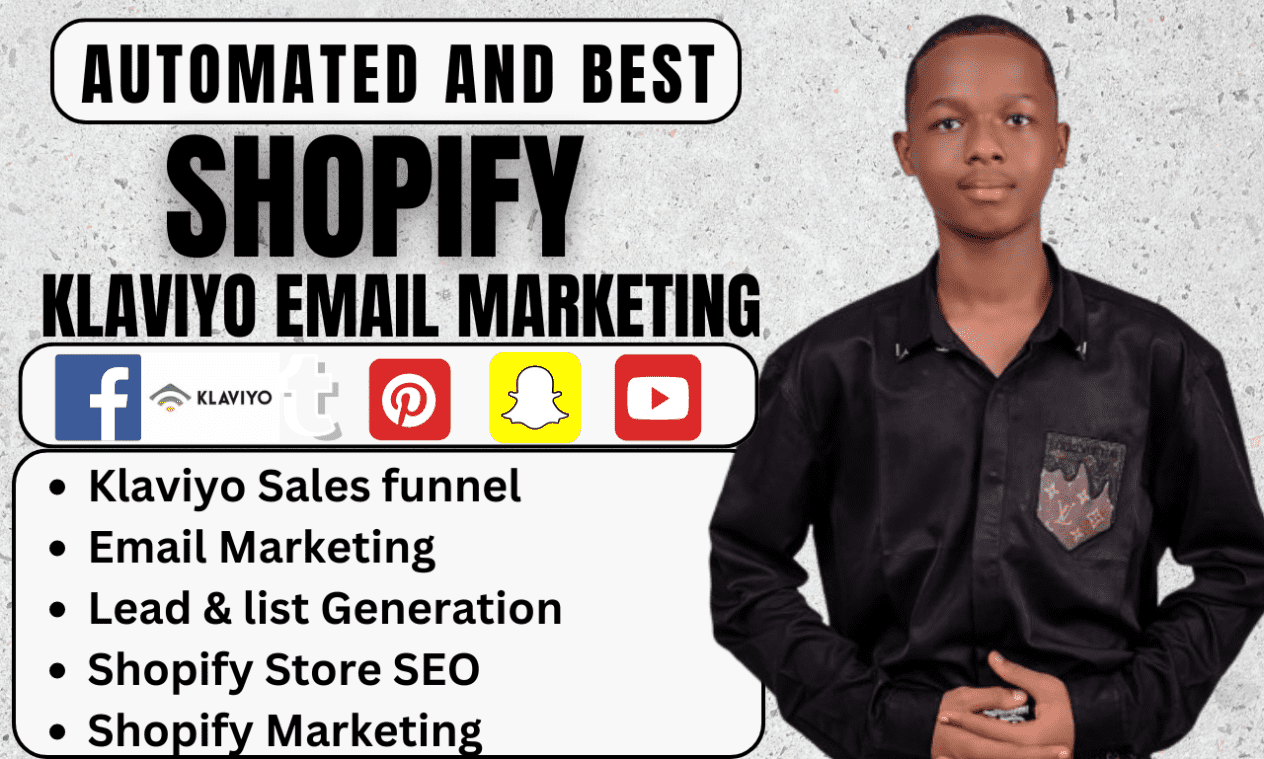 I will setup klaviyo email marketing,shopify marketing,ecommerce marketing