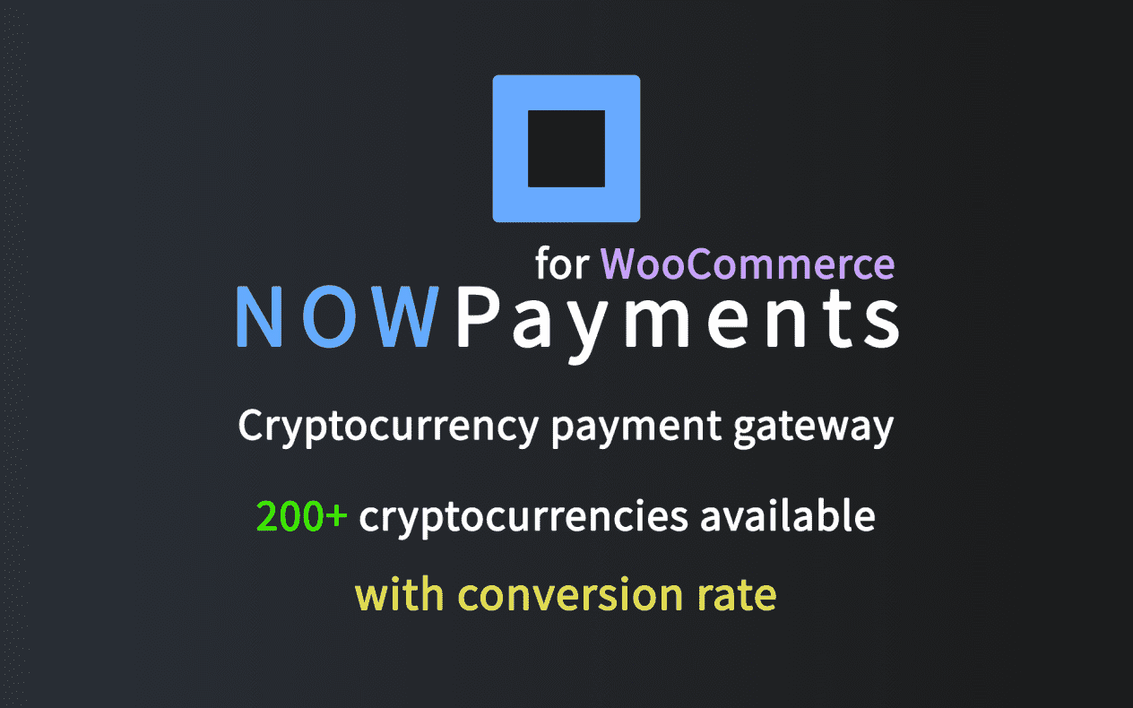 Cryptocurrency gateway with conversion rate for WooCommerce