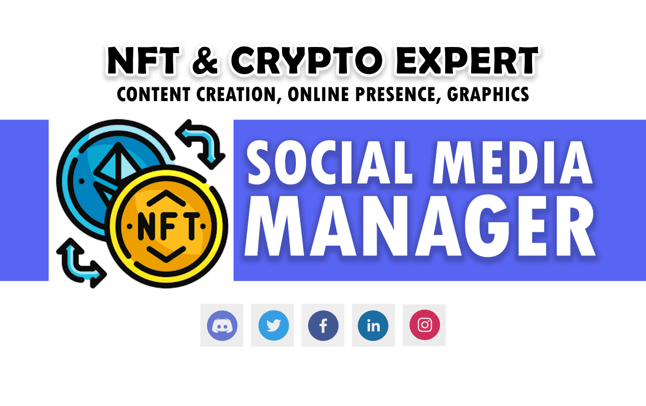 I will be your crypto, blockchain, gamefi or nft social media manager
