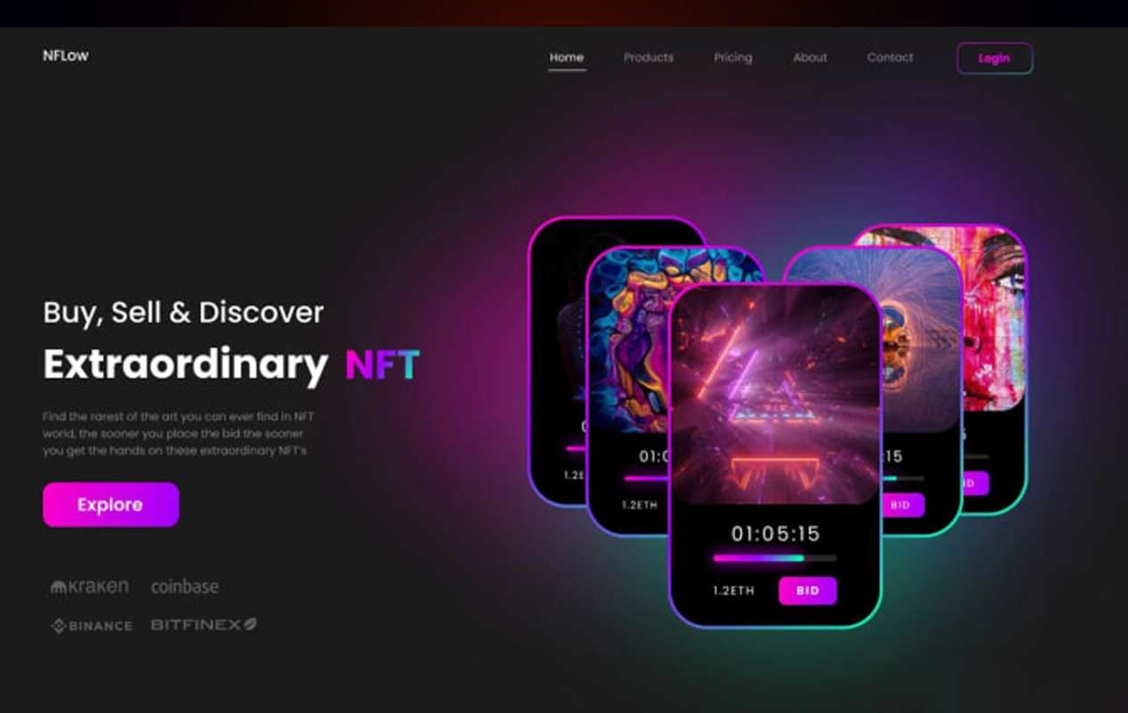 nft landing page, nft marketplace