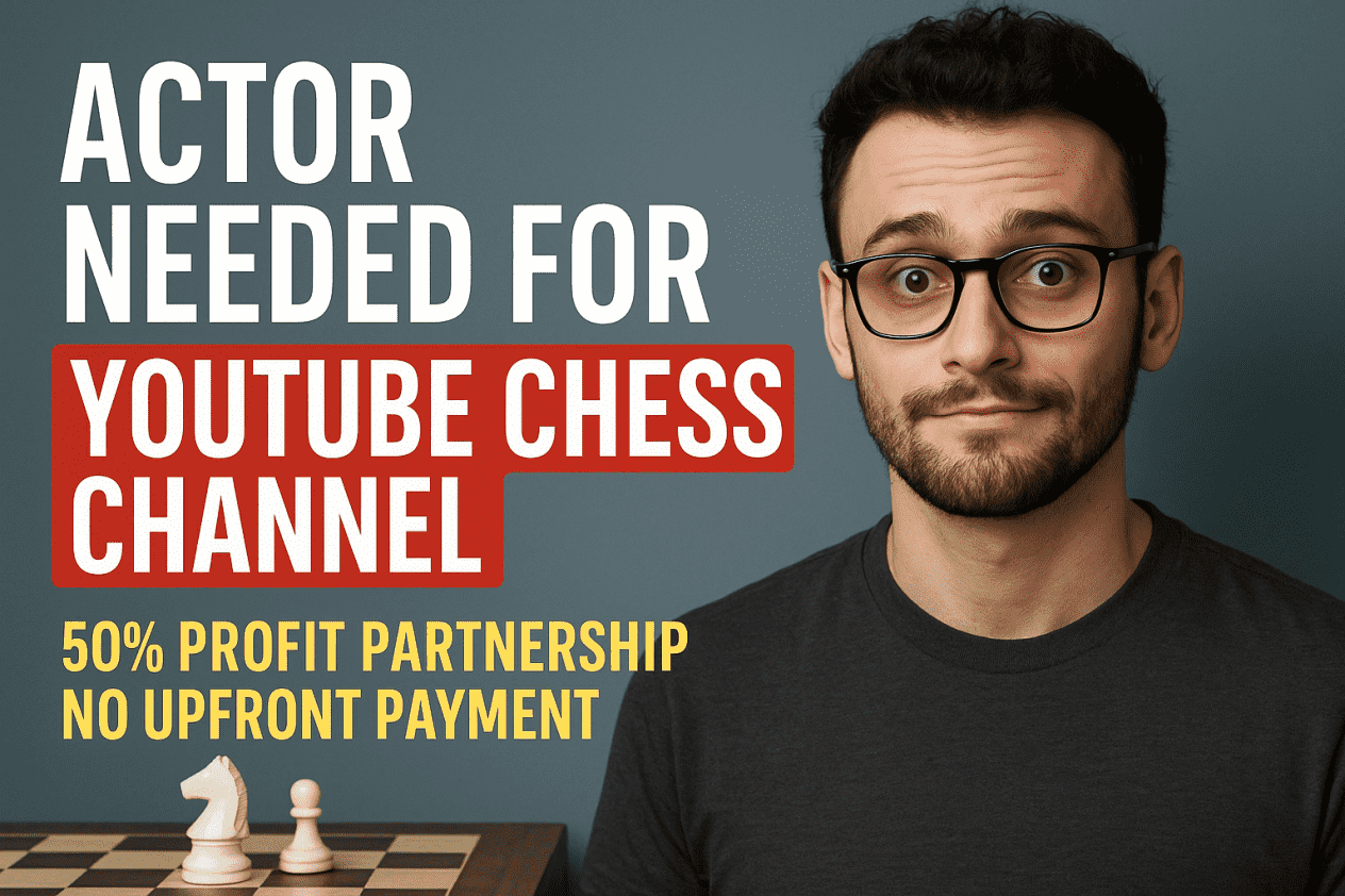 Actor Needed for YouTube Chess Channel | 50% Profit Partnership | No Upfront Payment