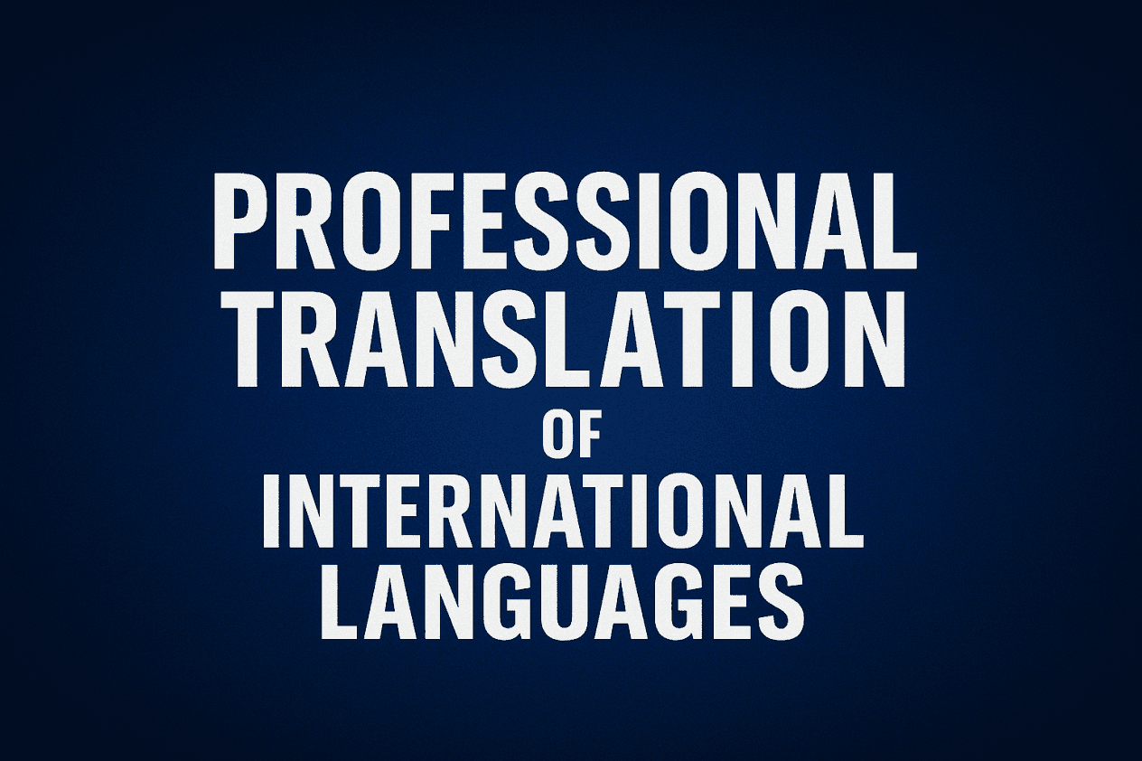 Professional Translation of International Languages