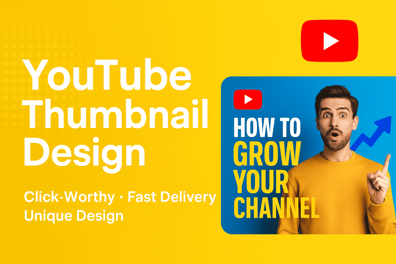will design eye-catching and professional YouTube thumbnails