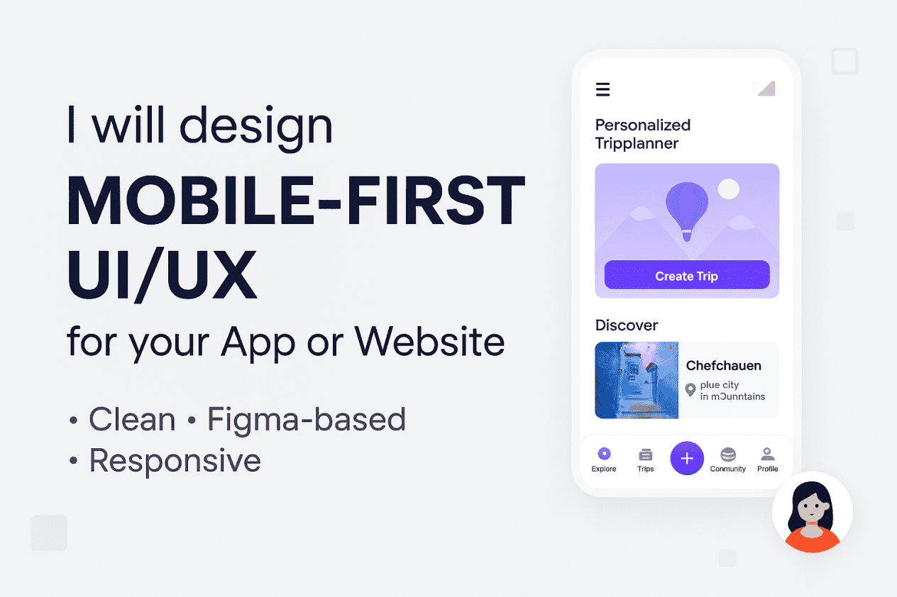 I will design a mobile-first UI/UX for your app or website