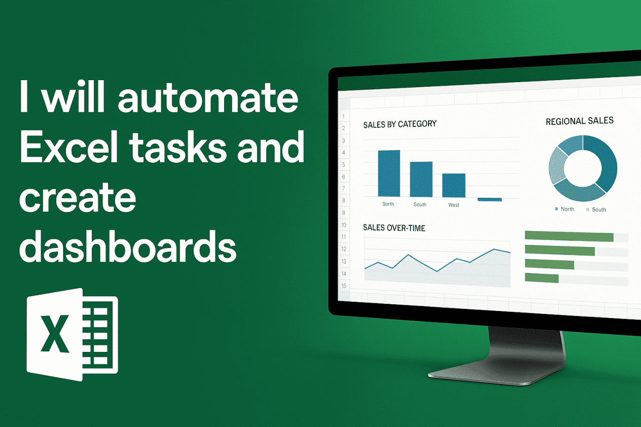 I will automate Excel tasks and create dashboards or reports