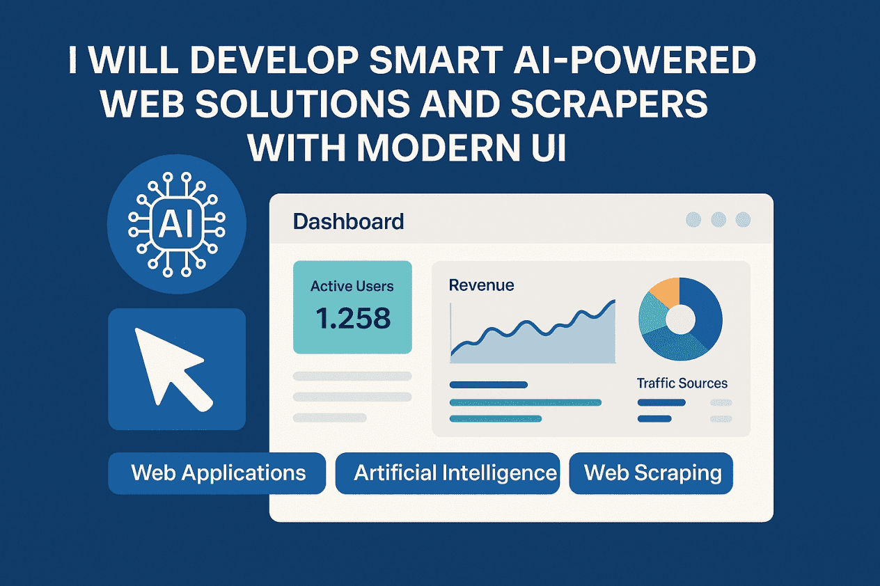 I will develop smart AI-powered web solutions and scrapers with modern UI