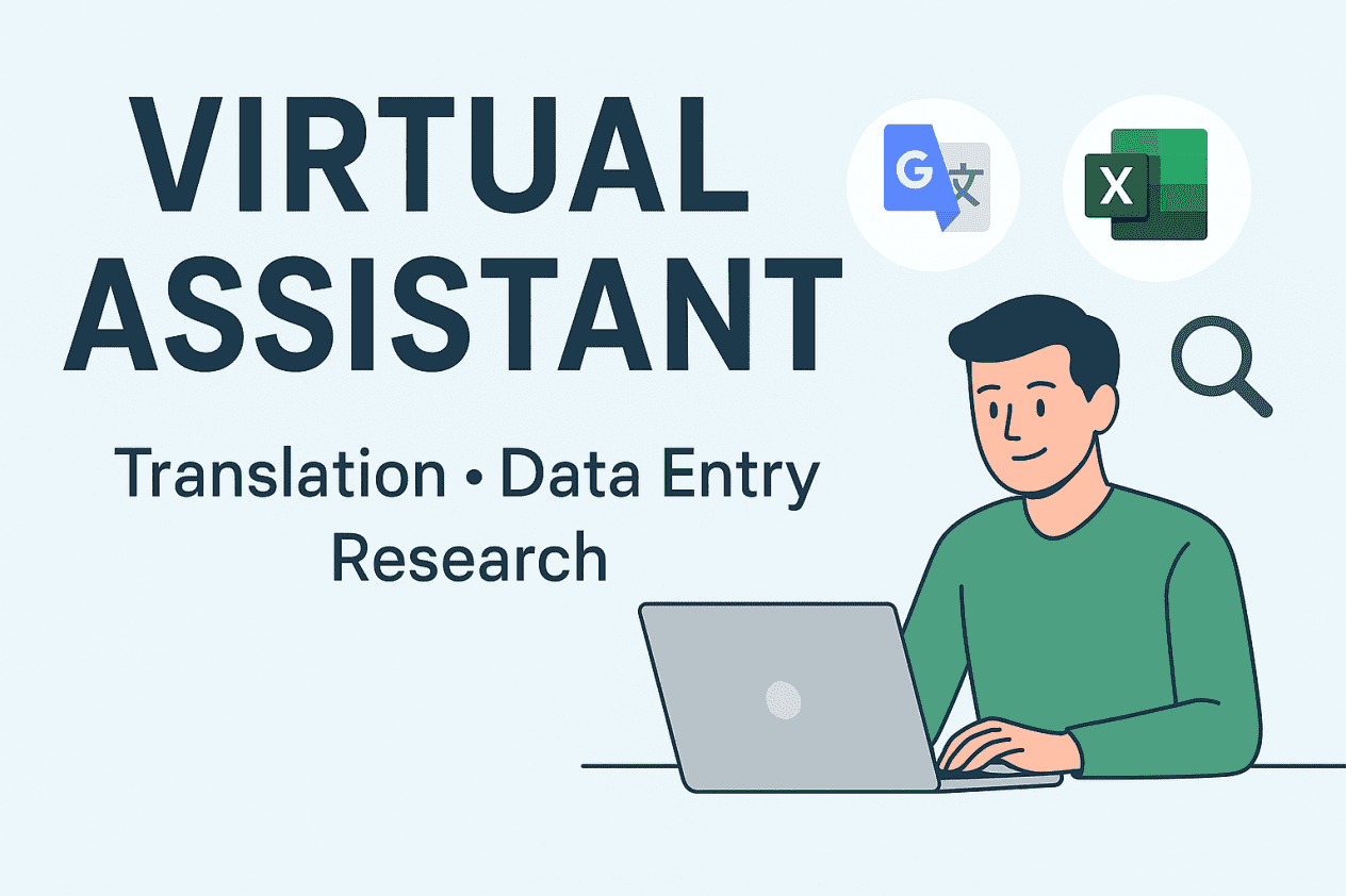 Reliable Virtual Assistant for Translation, Data Entry & Research