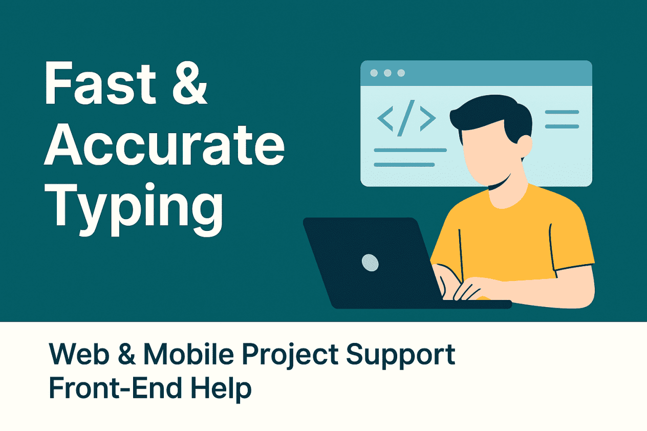 Fast & Accurate Typing | Web & Mobile Project Support | Front-End & Data Entry Expert”