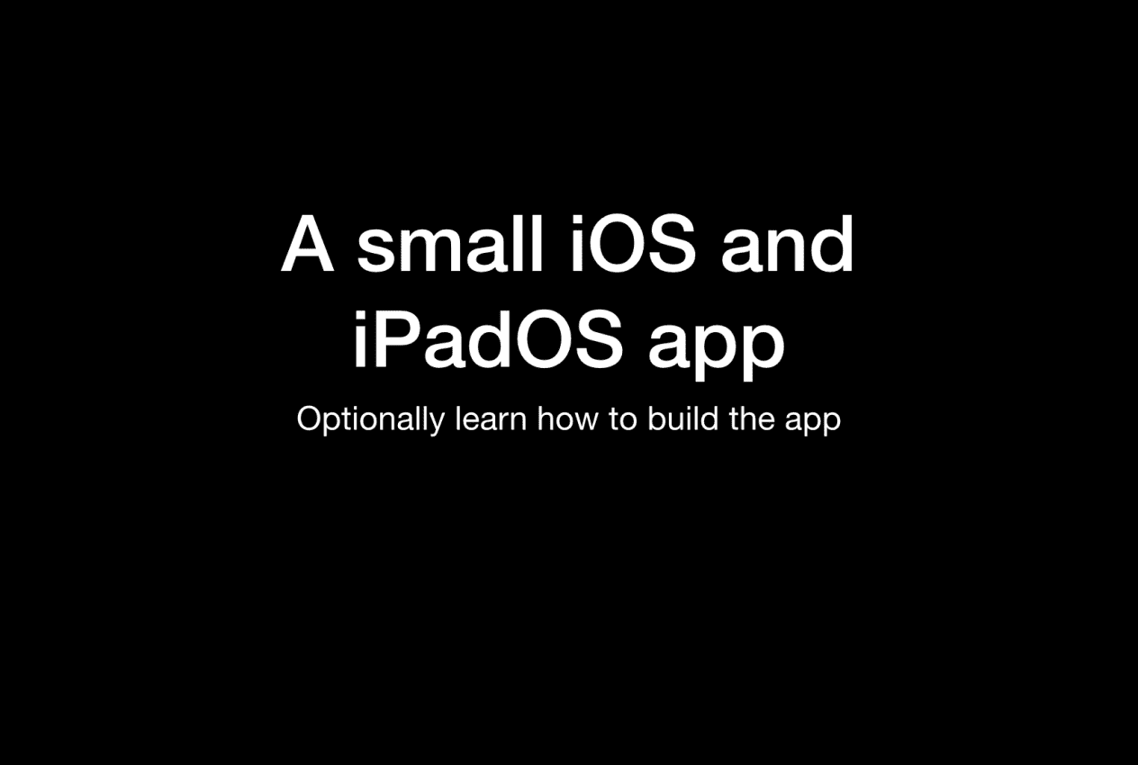 Simple iOS/iPadOS app written in Swift with Xcode
