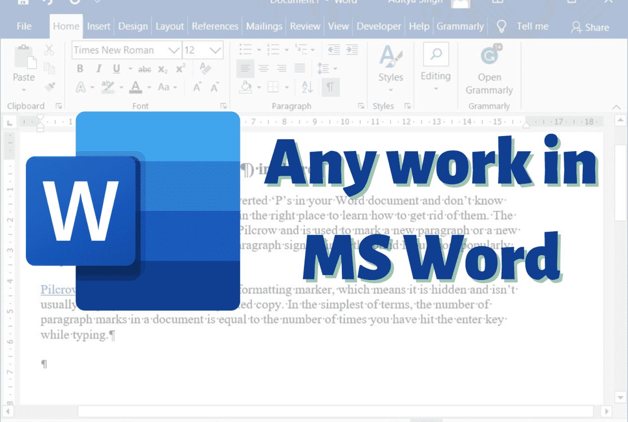 I will any work in word