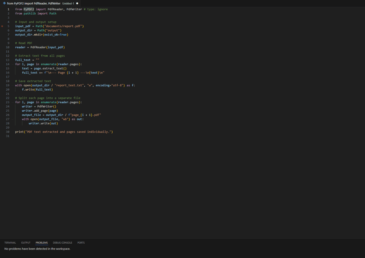 I will extract text, split, or convert PDFs with a Python script