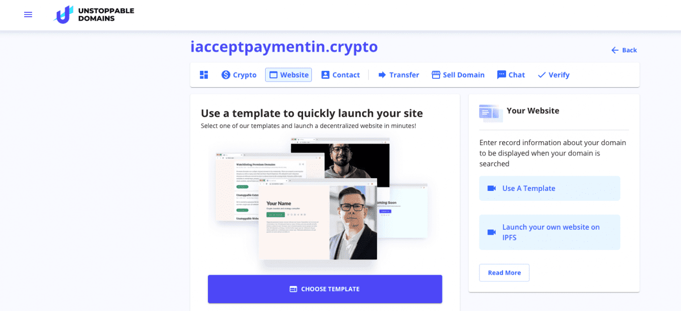 Unstoppable Domains IPFS Site Setup