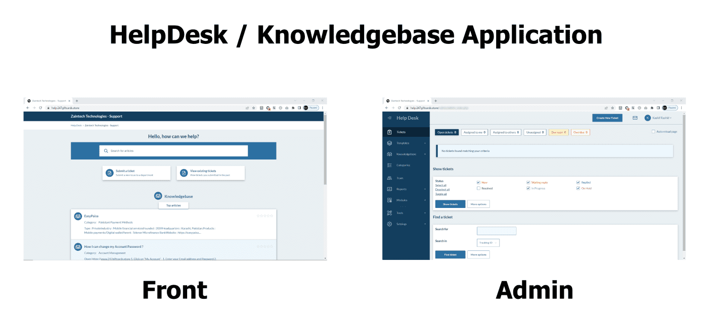 I will install HelpDesk / Knowledge Base application for you. (Fresh Installation)
