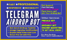 I will create high featured telegram airdrop bot for you