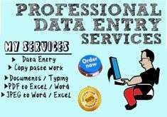 I can provide efficient work in Data Entry/ Customer Service