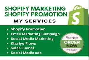 I will promote your Shopify dropshipping store Shopify marketing and Shopify manager to boost Shopify store sales