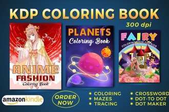 I will design any coloring book pages and cover for your KDP coloring book image 1