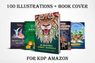 I will design any coloring book pages and cover for your KDP coloring book image 5