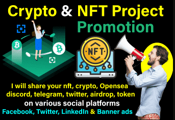 advertise and promote crypto, nft, opensea, discord, telegram or coin marketing