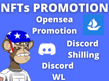 You will get NFT promotion | discord promotion and opensea marketing
