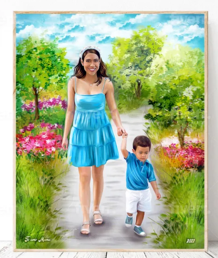 I will draw digital portrait art in oil painting from photo