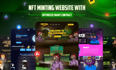 I will create nft website with smart contract, nft marketplace